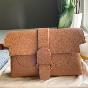 SOLD Senreve Aria Pebbled Leather Belt Bag Chesnut + Gold